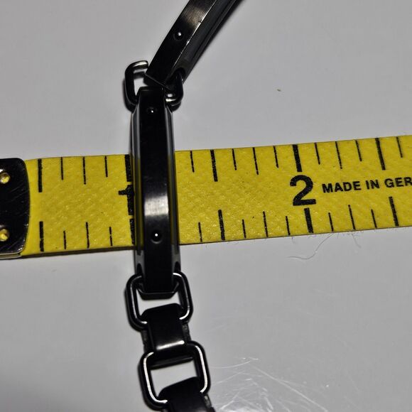 *Sale* Fossil Black Steel Link Bracelet 8" Unisex - Picture 16 of 16